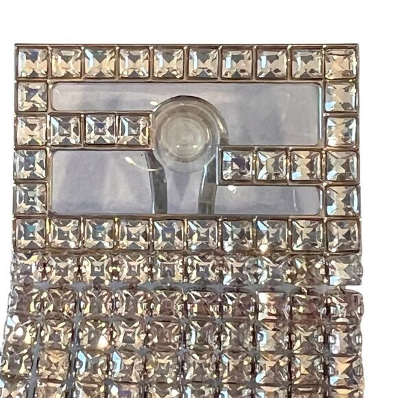 Elegant FENDI Silver Rhinestone Earrings - Picture 4 of 7